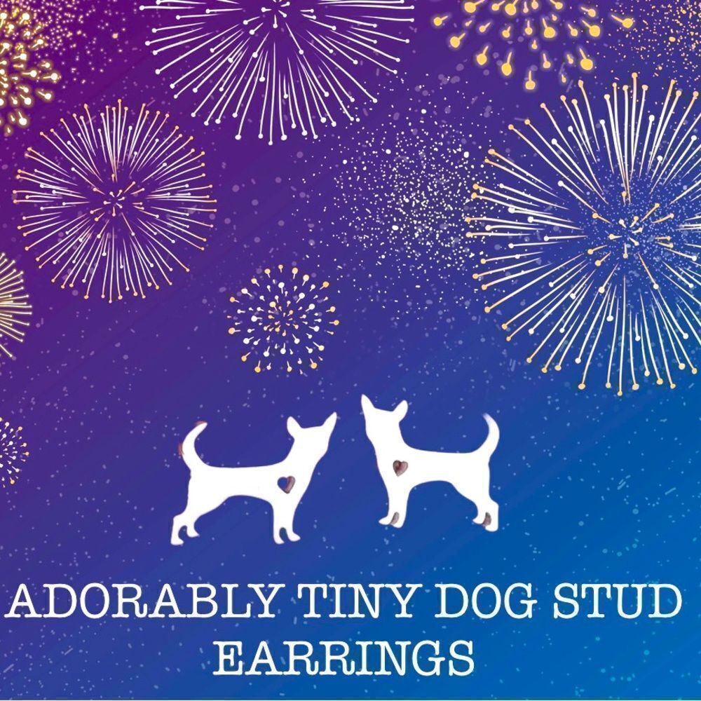 NWT ADORABLY TINY DOG STUD SILVER EARRINGS